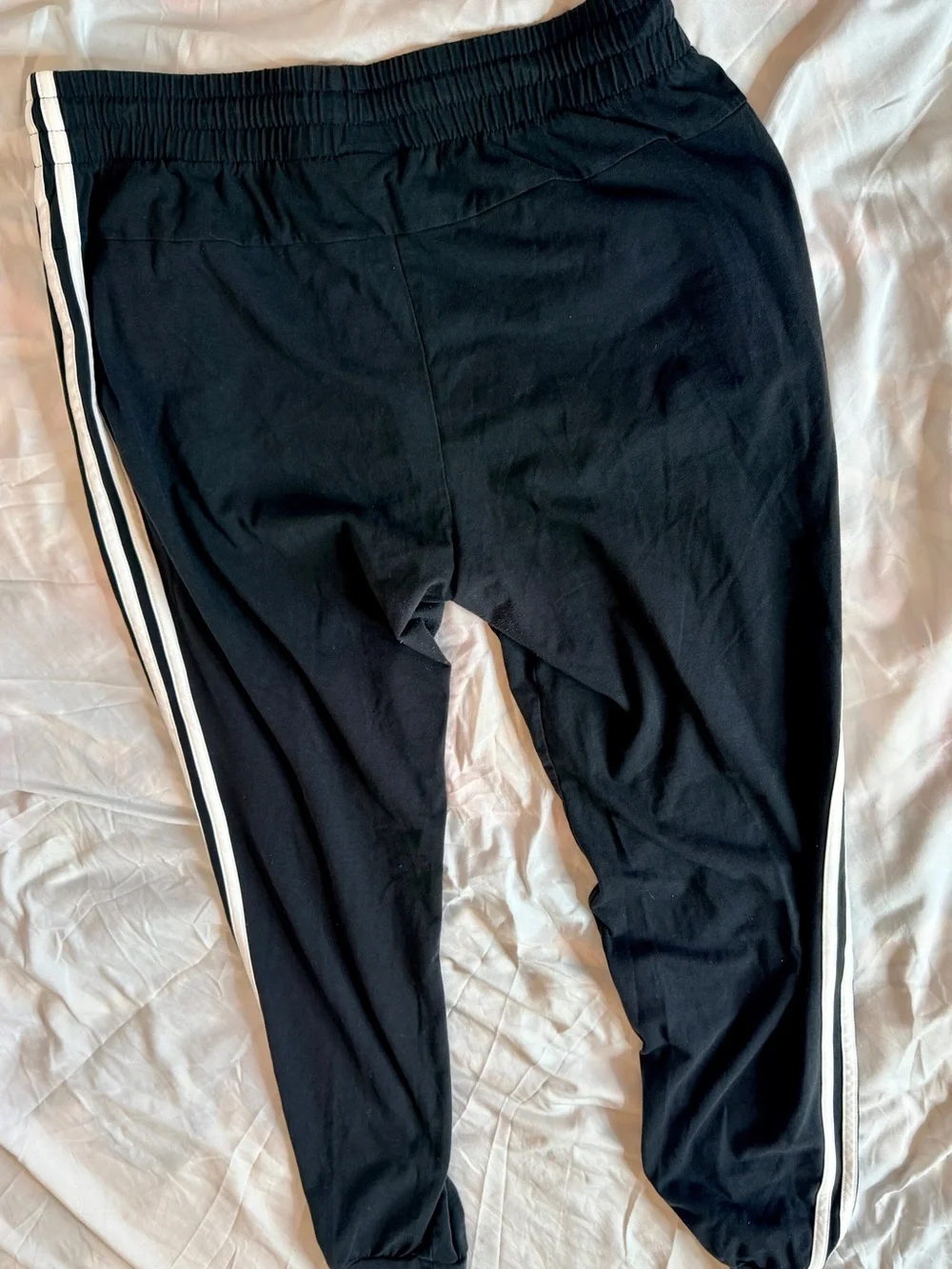 adidas Kids Navy Black Joggers with White Side Stripes